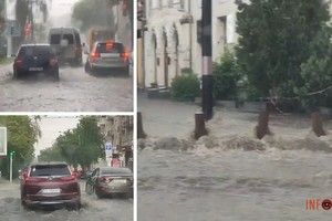 Сильна злива затопила центральні вулиці Дніпра